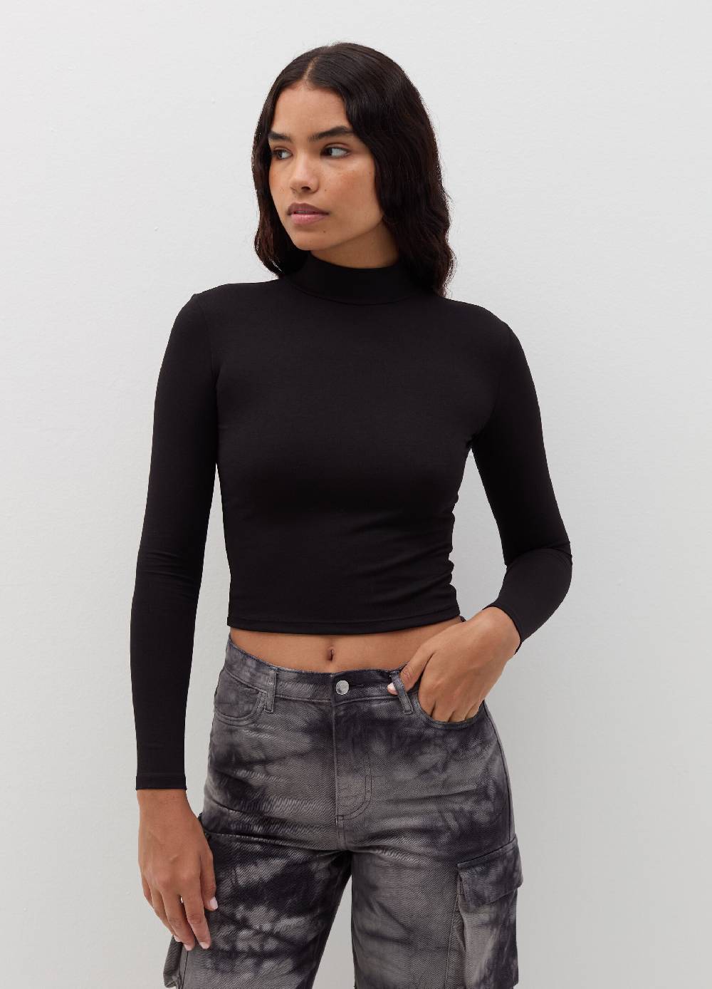 B. ANGEL T-shirt mock neck con maniche lunghe Enormi sconti