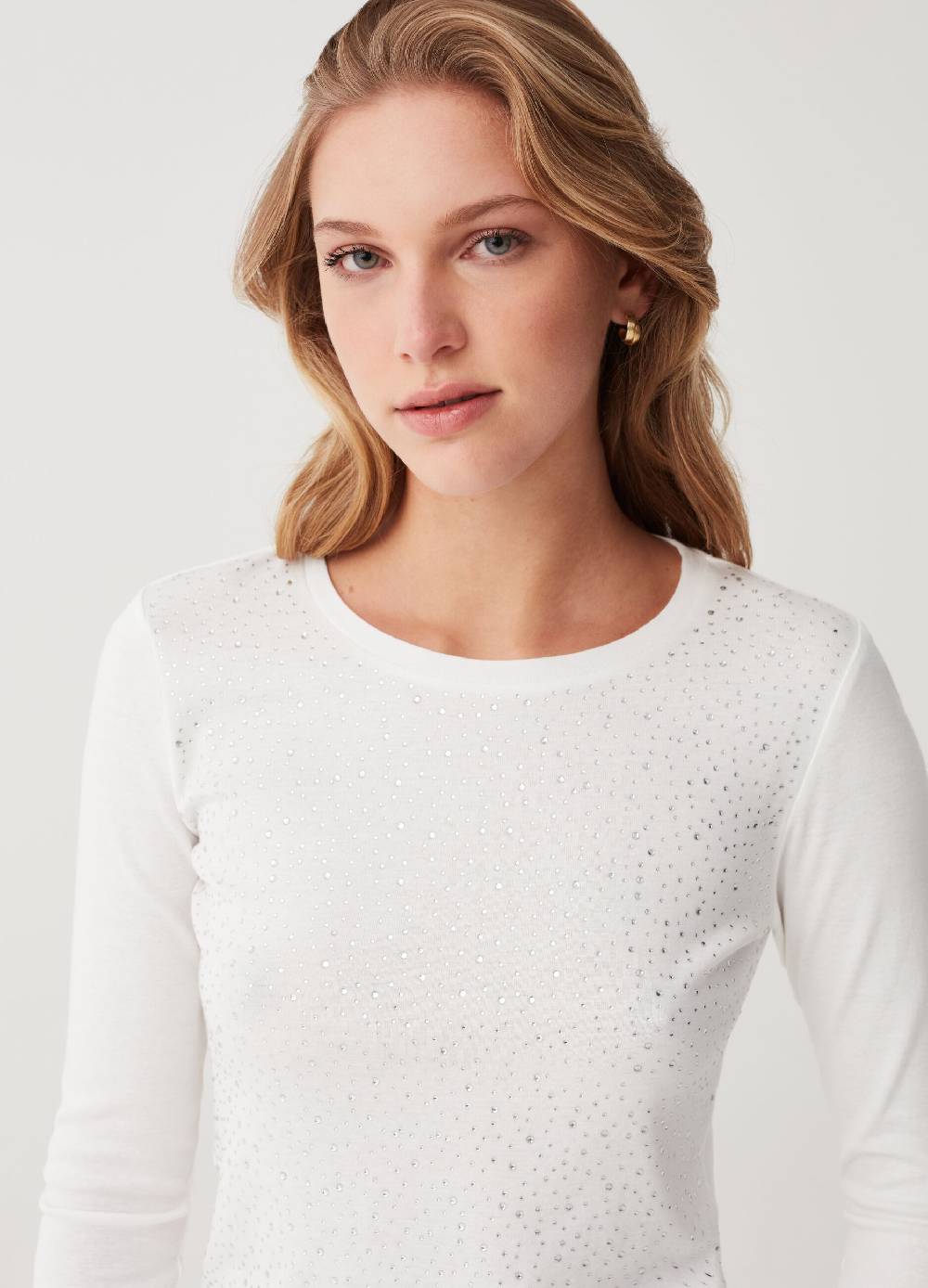 OVS T-shirt a maniche lunghe con strass Officina