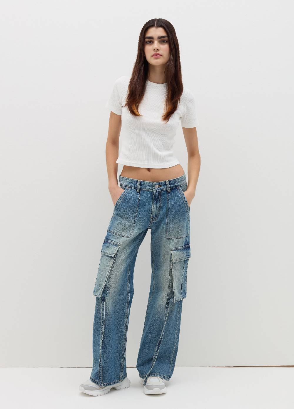 B. ANGEL T-shirt in cotone stretch a costine Nuovo
