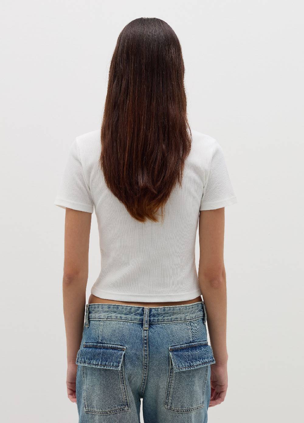B. ANGEL T-shirt in cotone stretch a costine Nuovo
