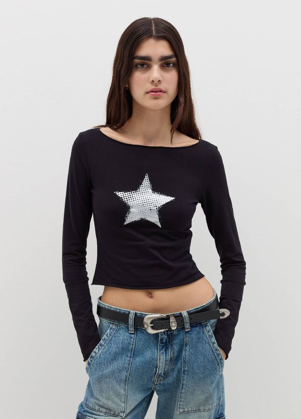 B. ANGEL T-shirt a maniche lunghe con stampa Pezzi Unici