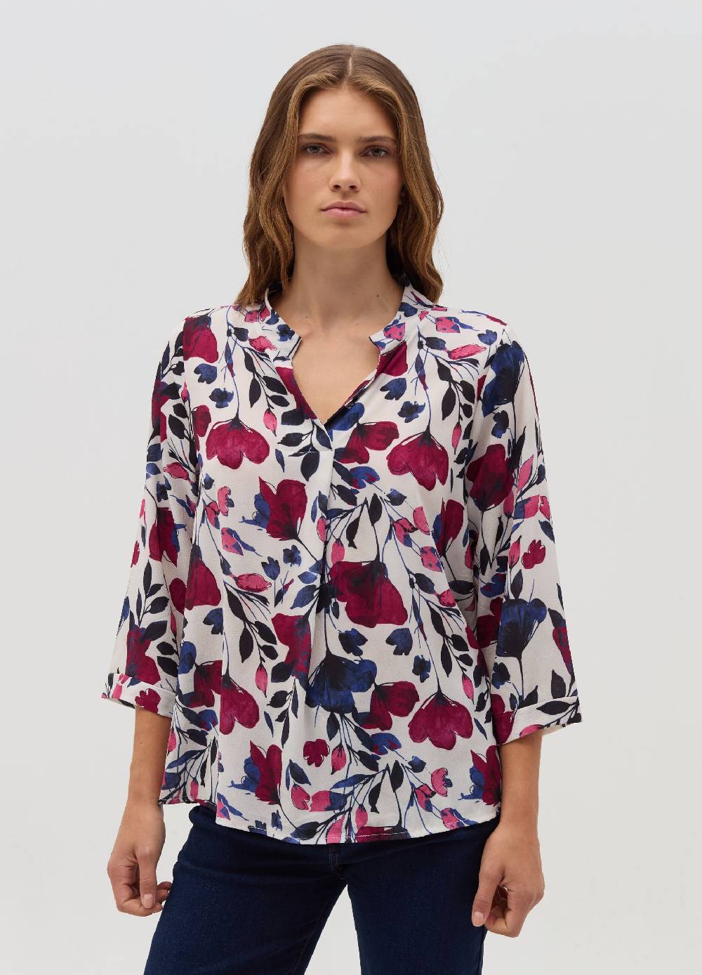 HYBRID Blusa con stampa floreale e maniche a tre quarti Soddisfazione Garantita