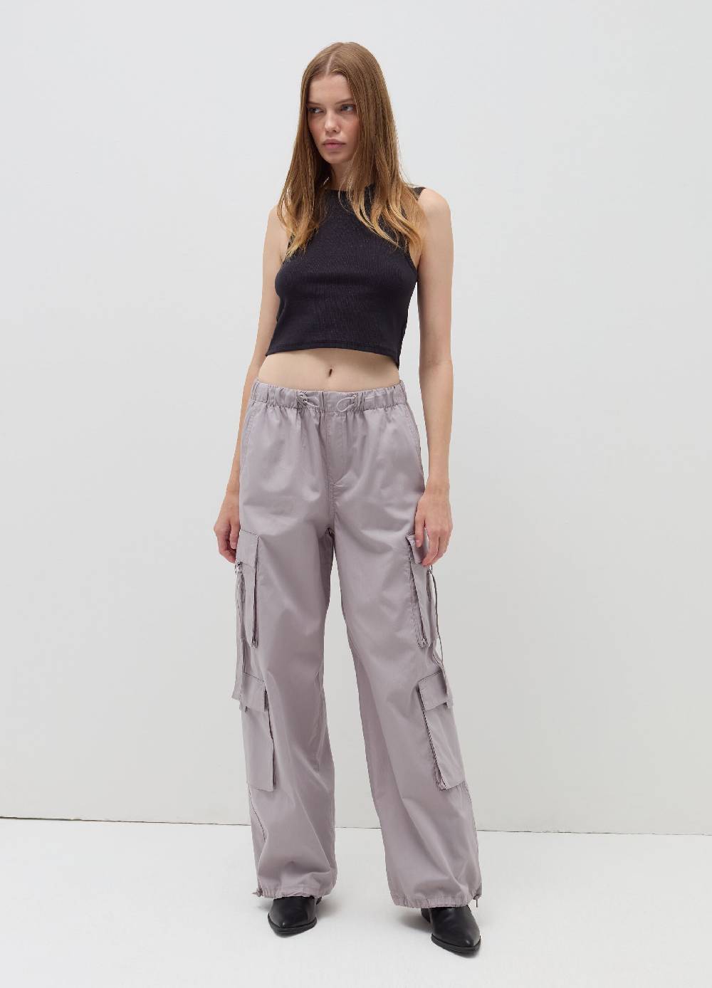 B. ANGEL Tank top crop a costine con lurex Prezzo Ridotto
