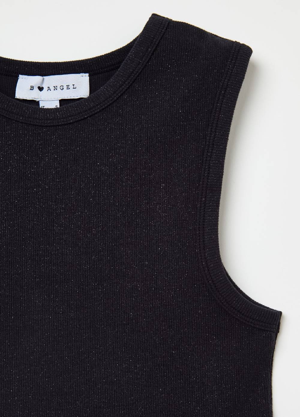 B. ANGEL Tank top crop a costine con lurex Prezzo Ridotto