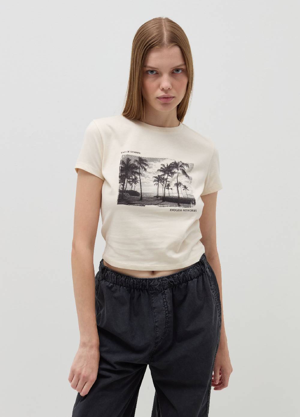 B. ANGEL T-shirt crop in cotone Sconto