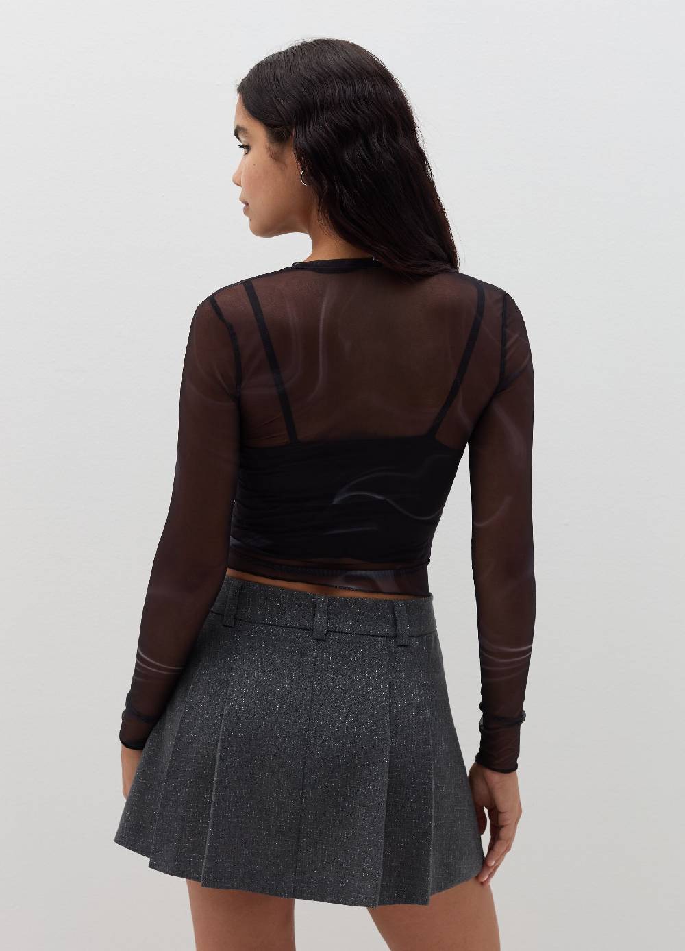 B. ANGEL T-shirt maniche lunghe in mesh con lurex Outlet