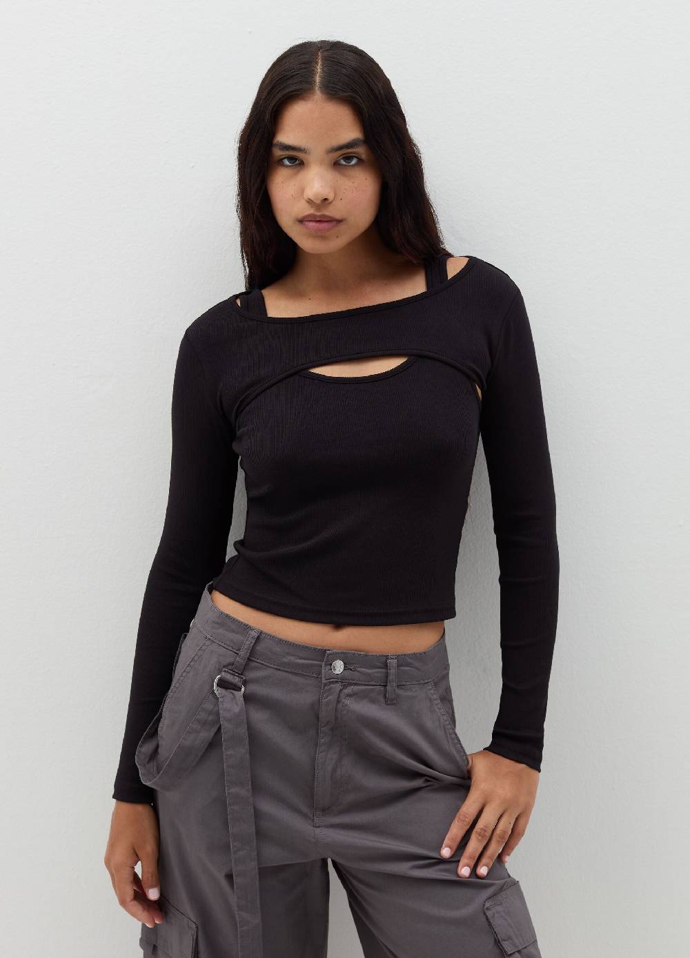 B. ANGEL T-shirt a maniche lunghe con dettaglio cut out In Vendita
