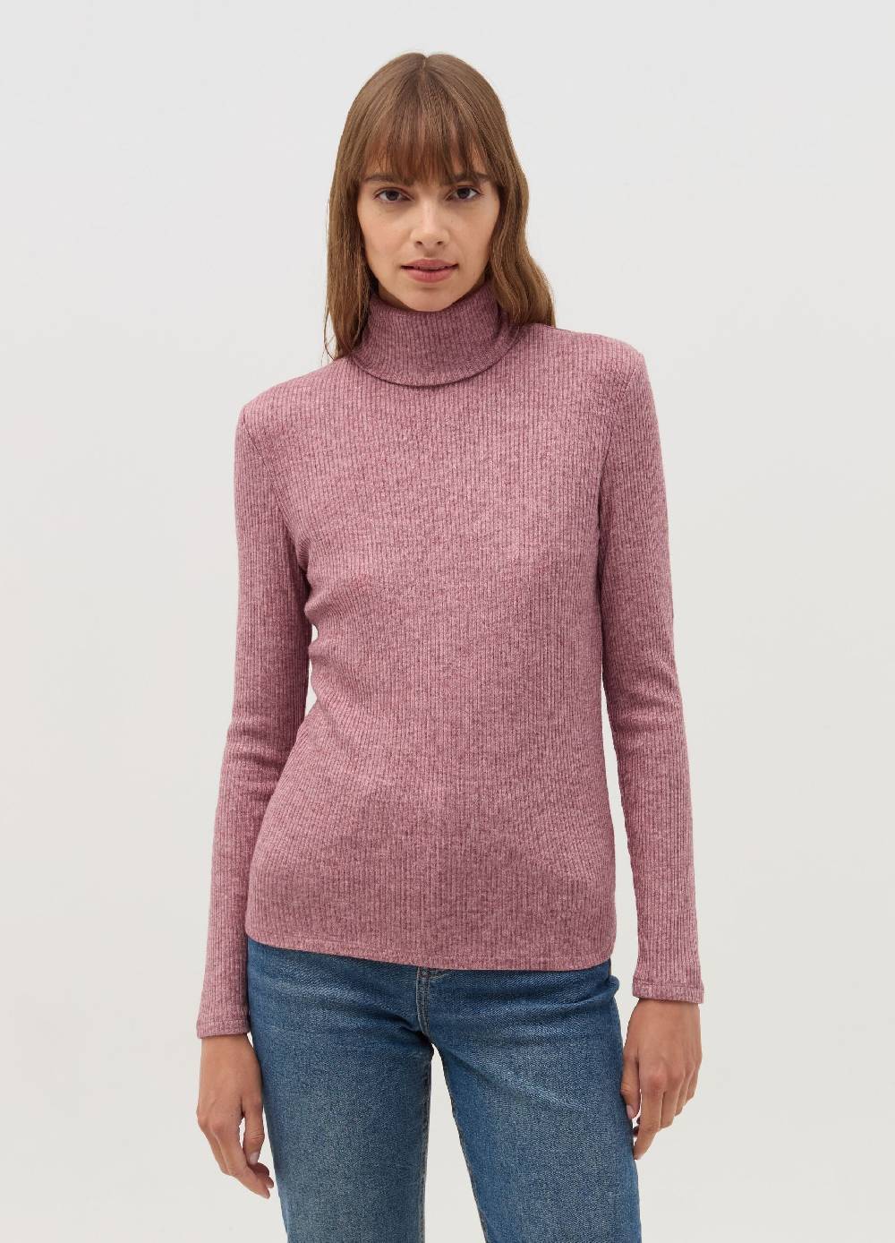OVS T-shirt a costine con collo alto Vendite Flash