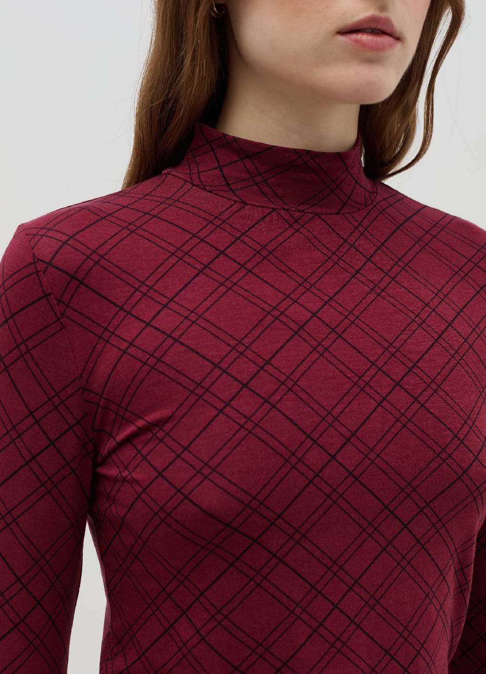 OVS T-shirt mock neck con fantasia check Sconto di tempo limitato