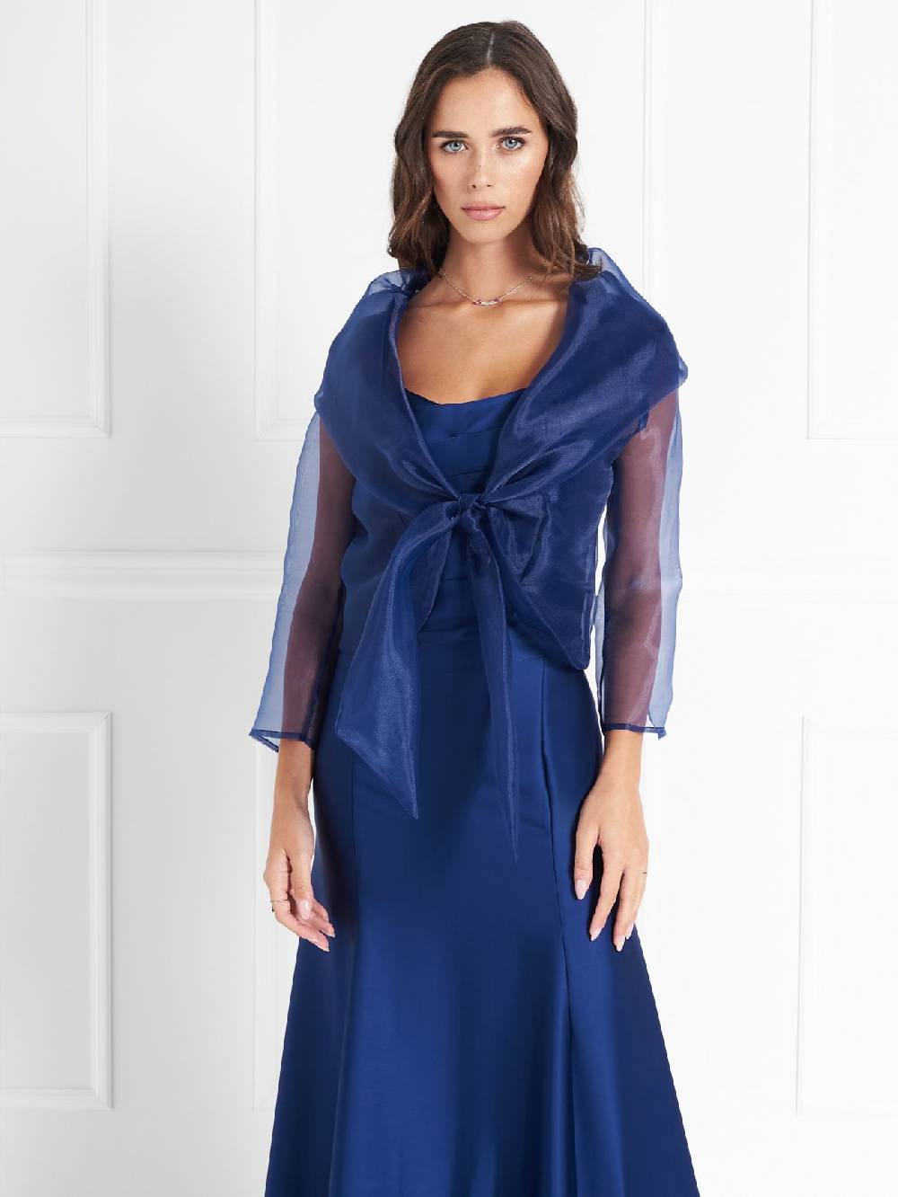Rinascimento Coprispalle atelier in Organza Blu Sconto