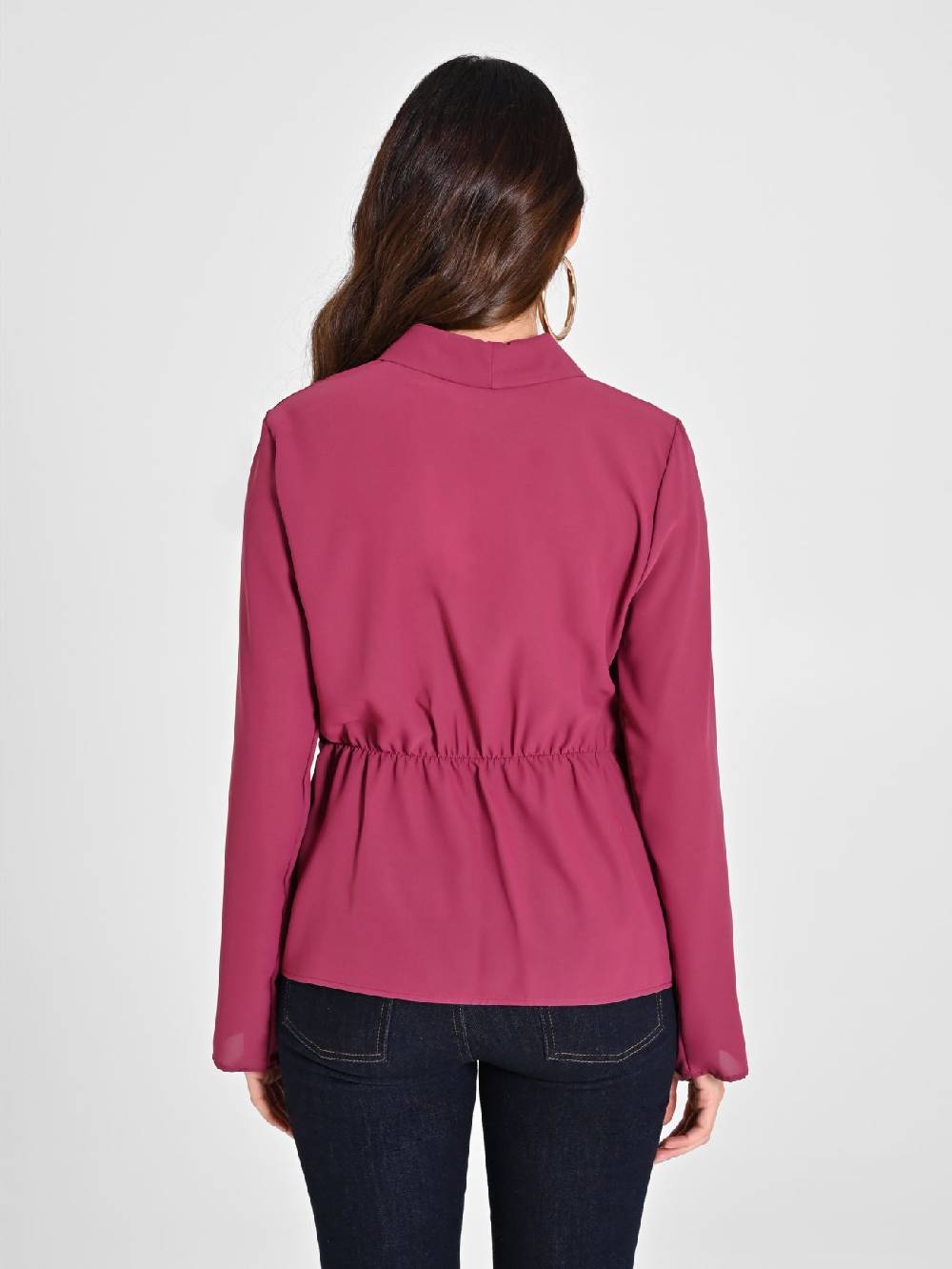 Rinascimento Blusa Bordeaux con Drappeggio Negozio