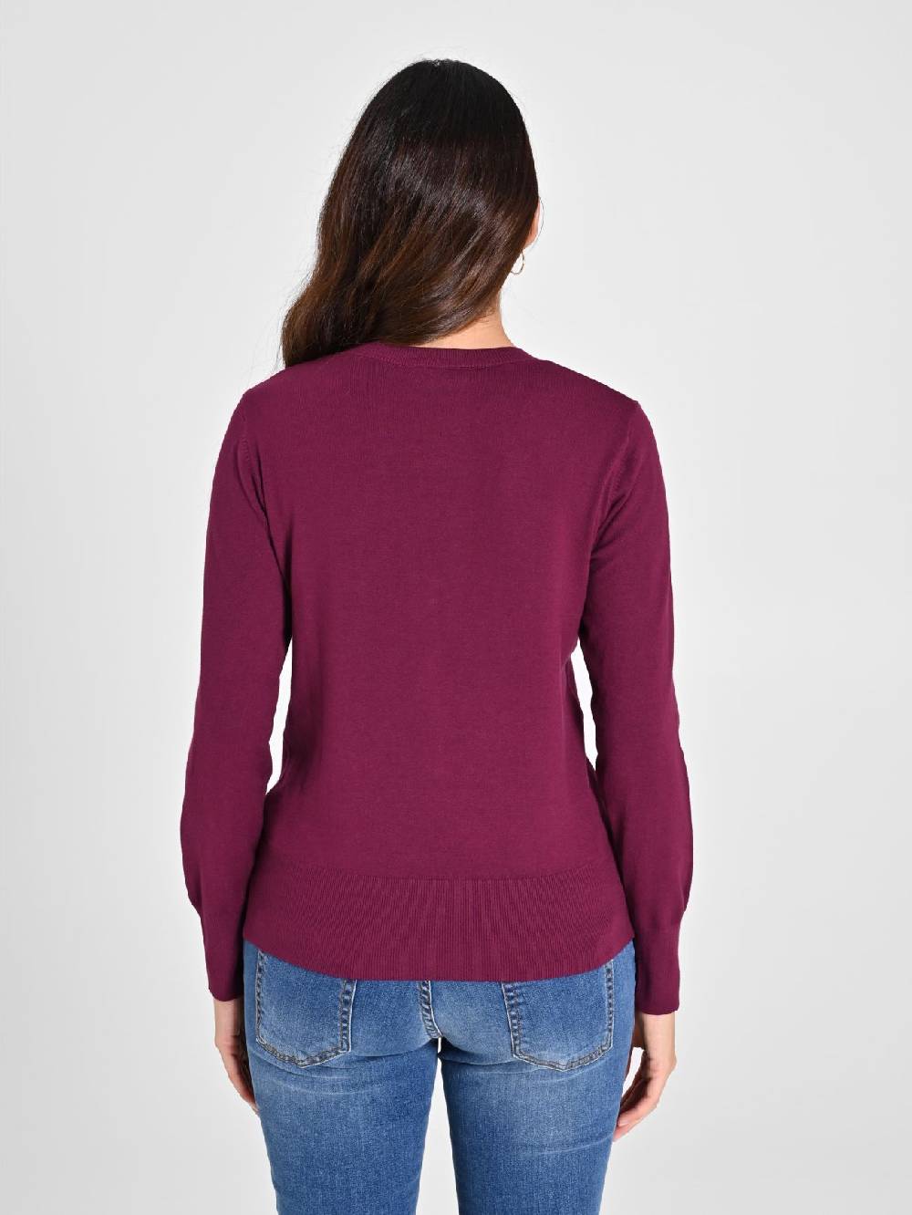 Rinascimento Maglia con Scollo a "V" Bordeaux Ecotec® In Saldo