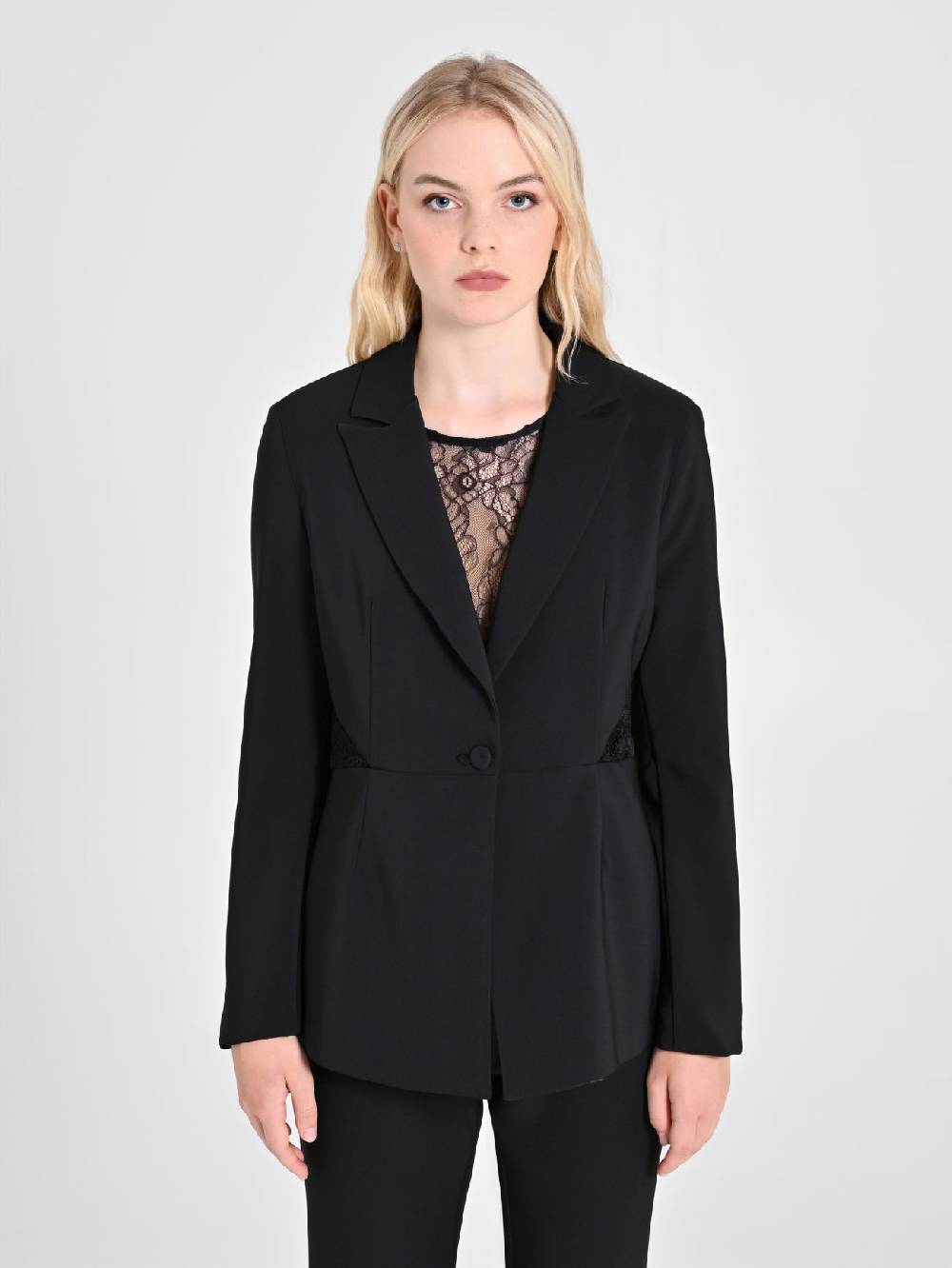 Rinascimento Giacca con inserto Pizzo & Velluto Moda