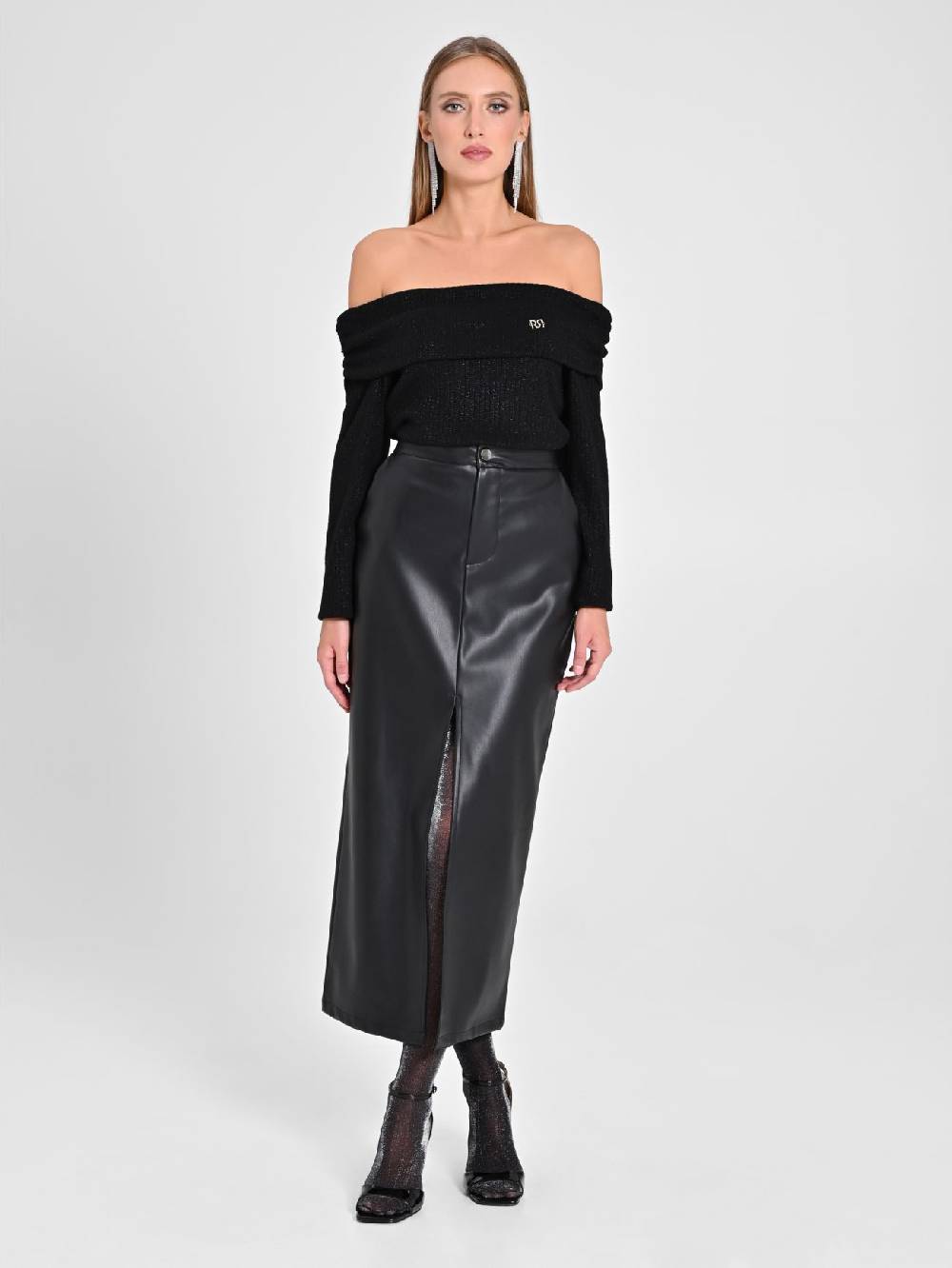 Rinascimento Maglia Lurex Nera Italy
