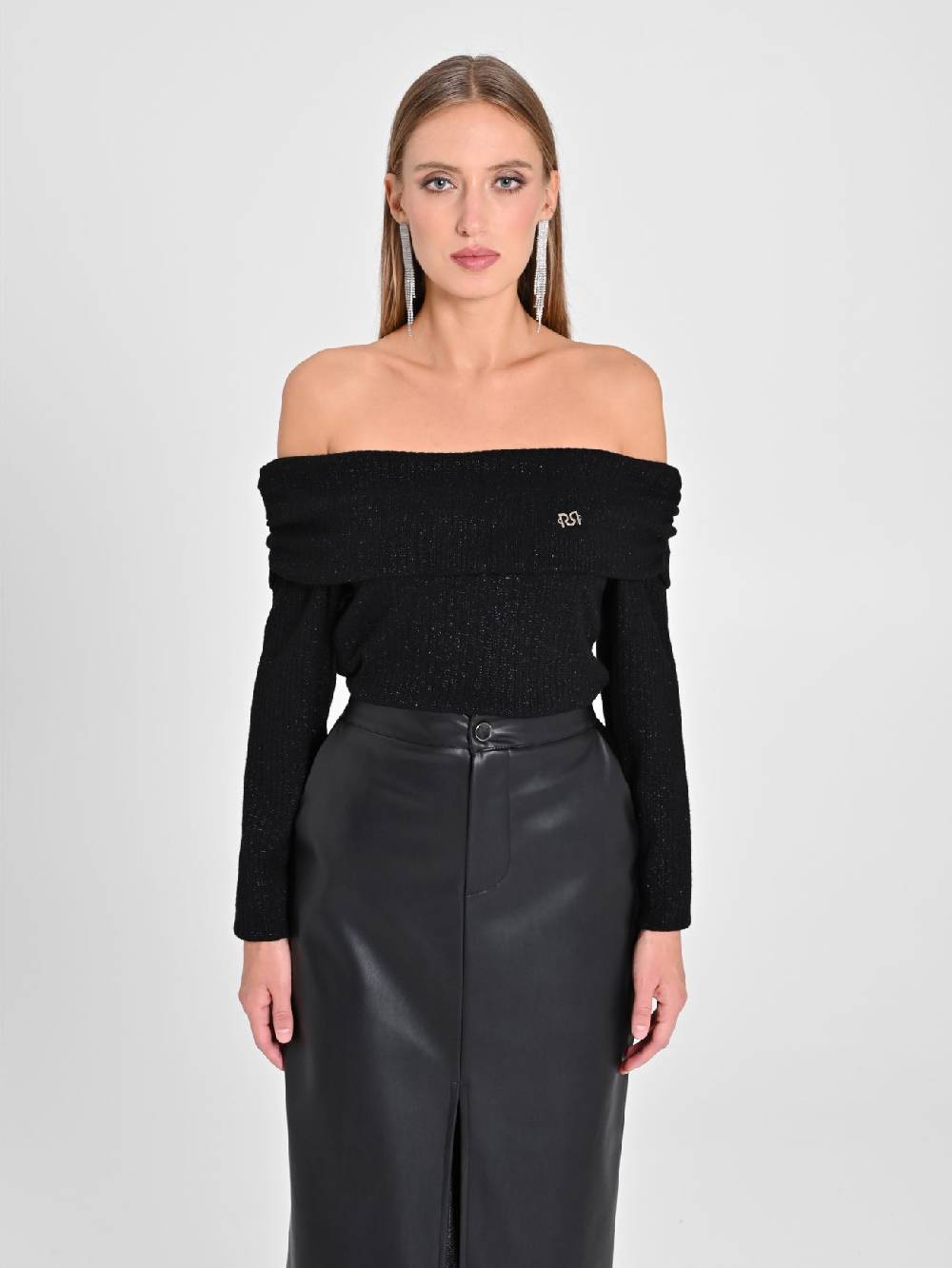 Rinascimento Maglia Lurex Nera Italy