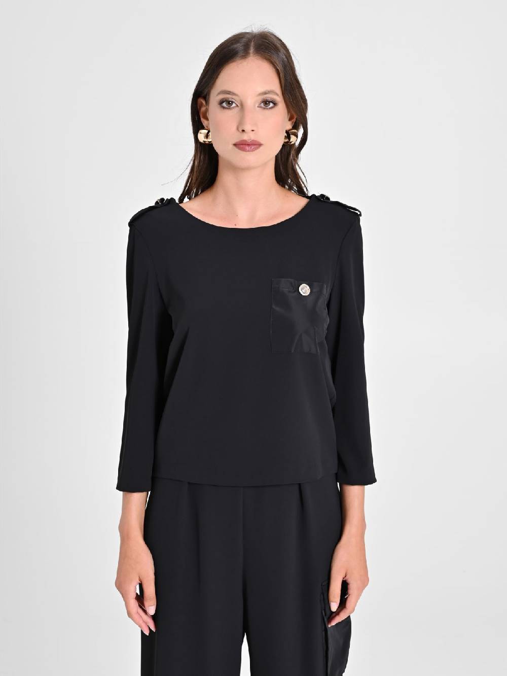 Rinascimento Blusa con Taschino in Taffetà Fino Al -60%