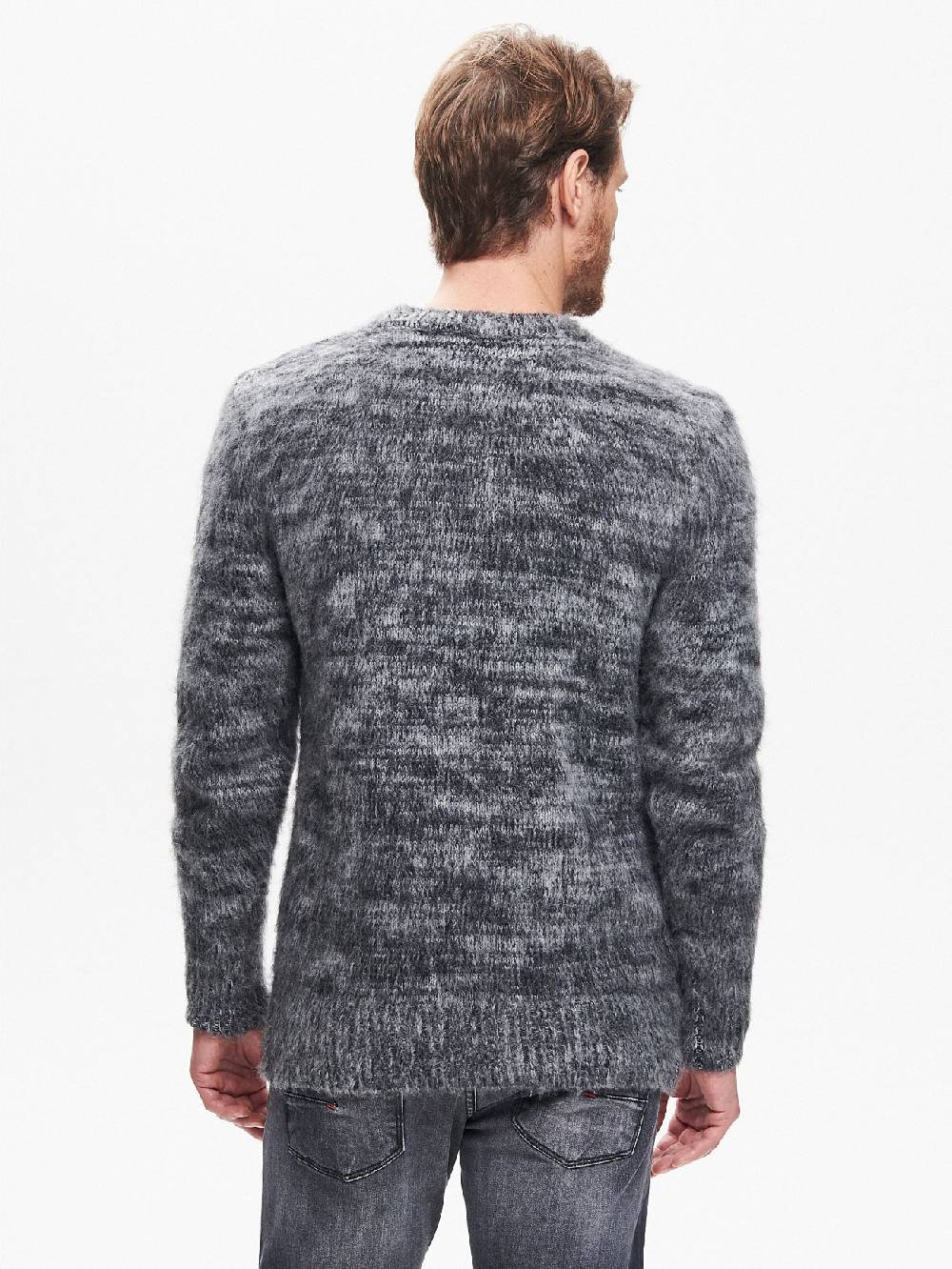 Rinascimento Maglia Girocollo Uomo Garzata Nero QB24 Offerta