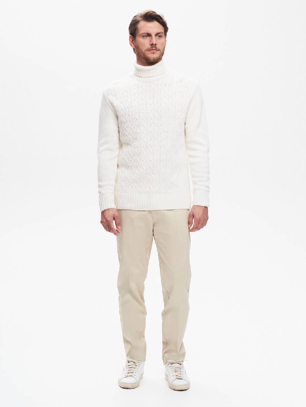 Rinascimento Maglione Dolcevita Uomo con Lavorazione QB24 Vendite Flash