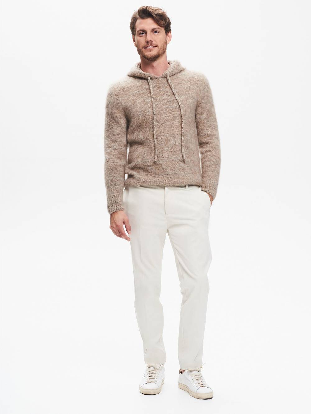Rinascimento Pantaloni Regular-Fit Uomo Velluto Avorio QB24 Moda