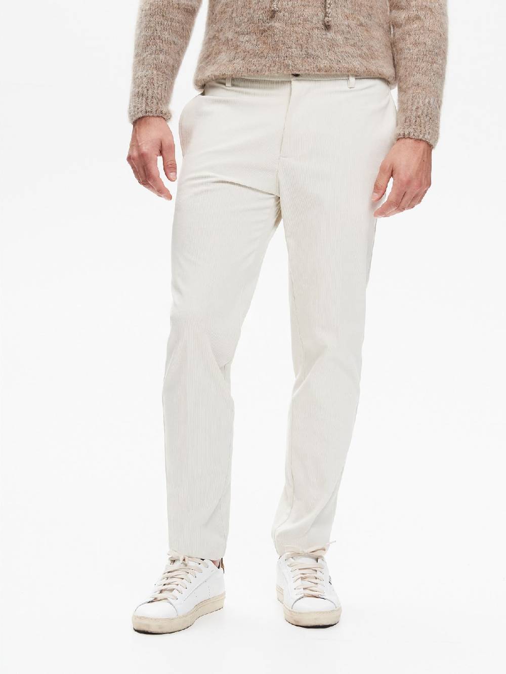 Rinascimento Pantaloni Regular-Fit Uomo Velluto Avorio QB24 Moda