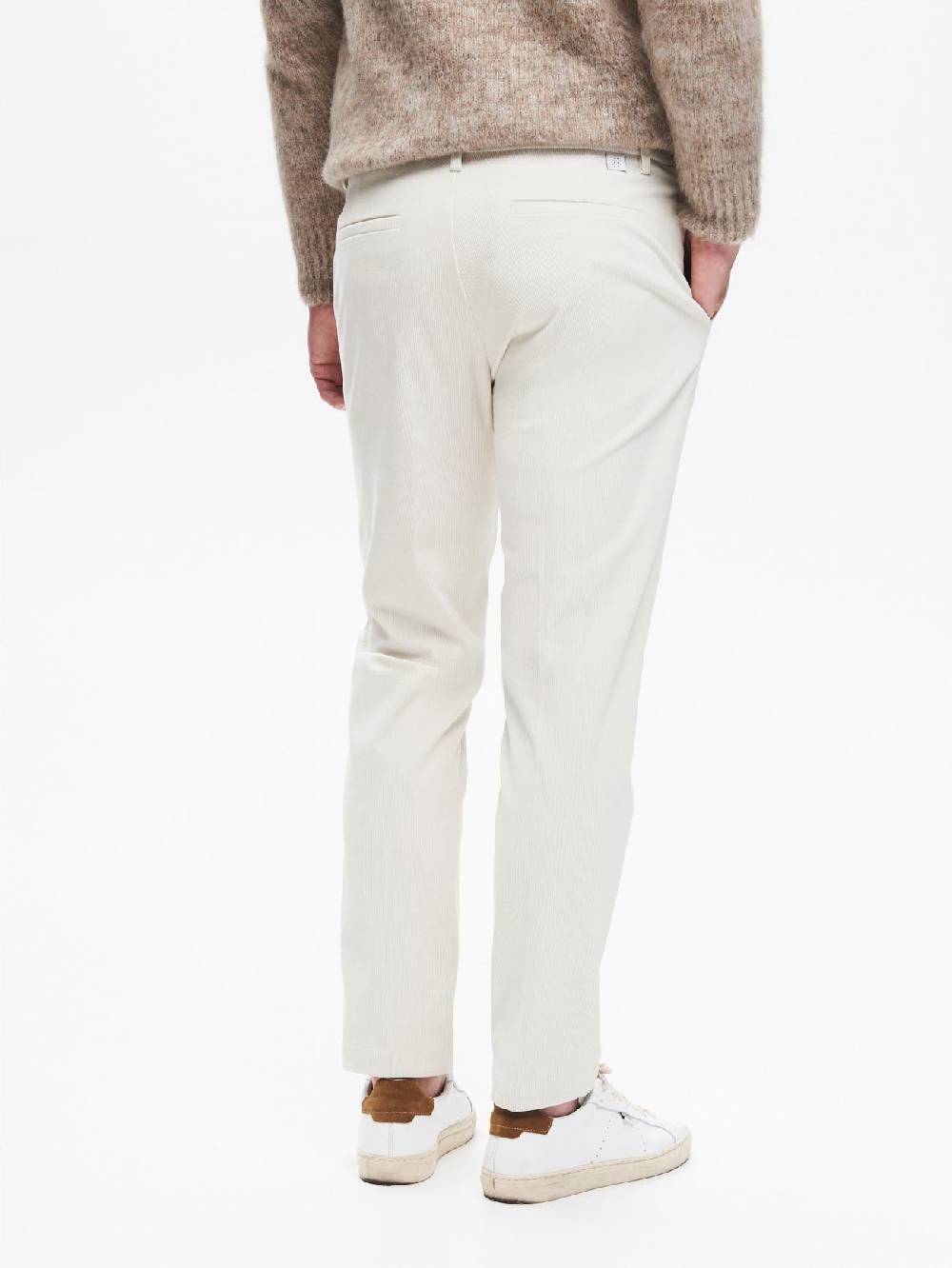 Rinascimento Pantaloni Regular-Fit Uomo Velluto Avorio QB24 Moda