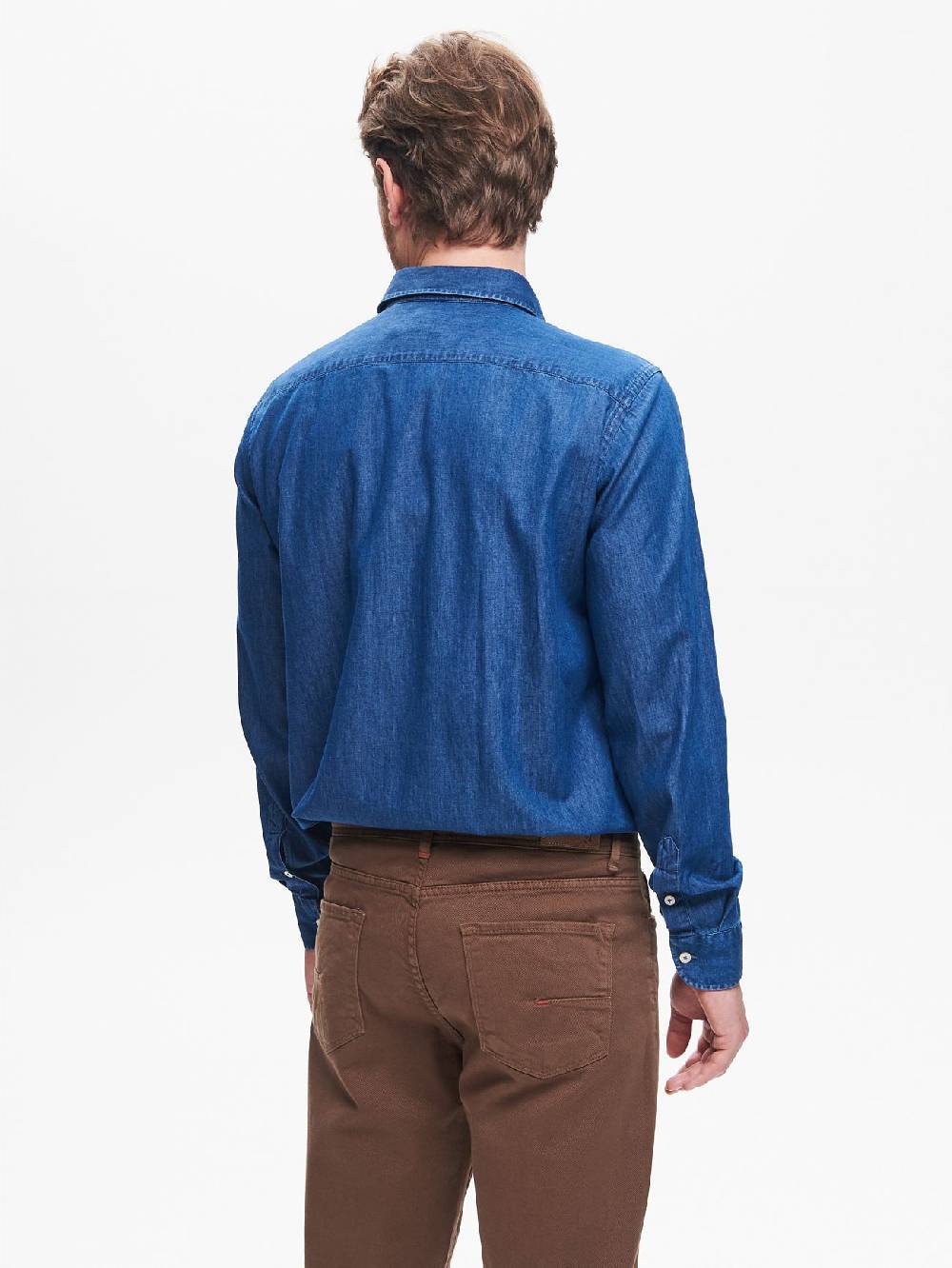 Rinascimento Camicia in Denim Uomo Lavaggio Medio Blu QB24 Italy