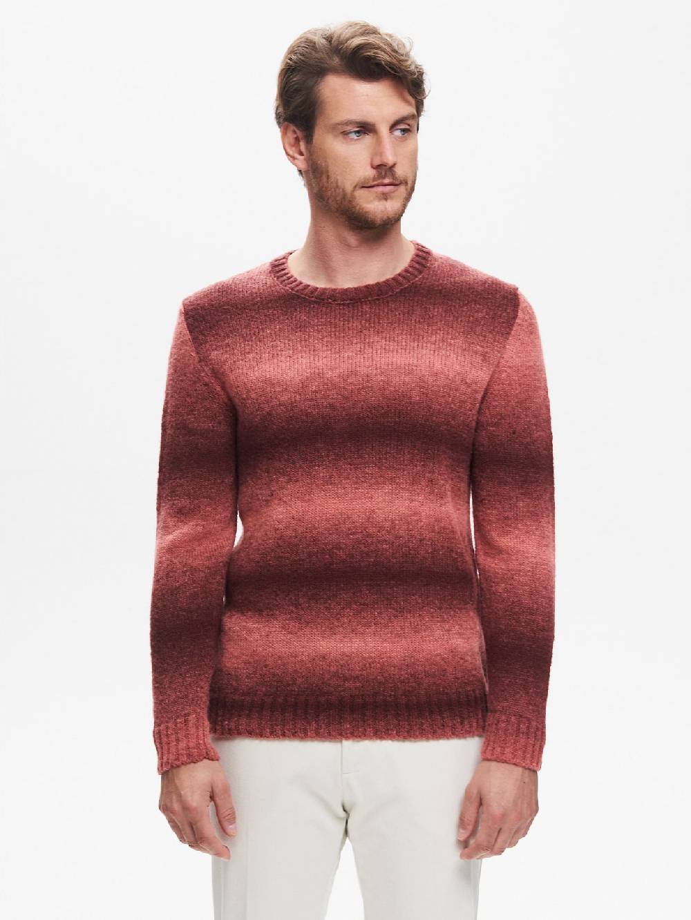 Rinascimento Maglia Girocollo Uomo effetto Degradè QB24 Nuovo