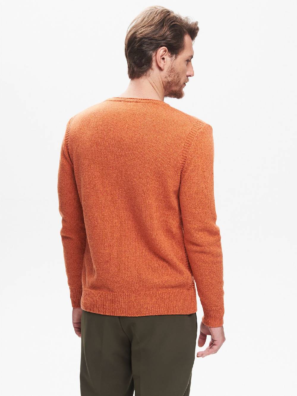 Rinascimento Maglia Girocollo Uomo Moulinè ArancioneQB24 Vendita