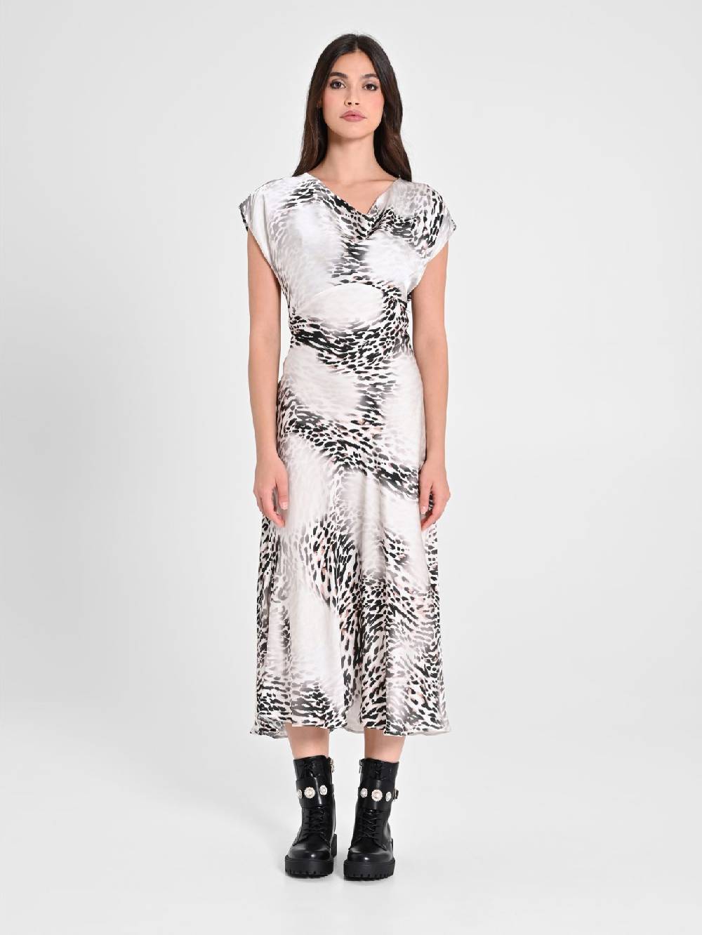 Rinascimento Abito Midi Animalier In Linea