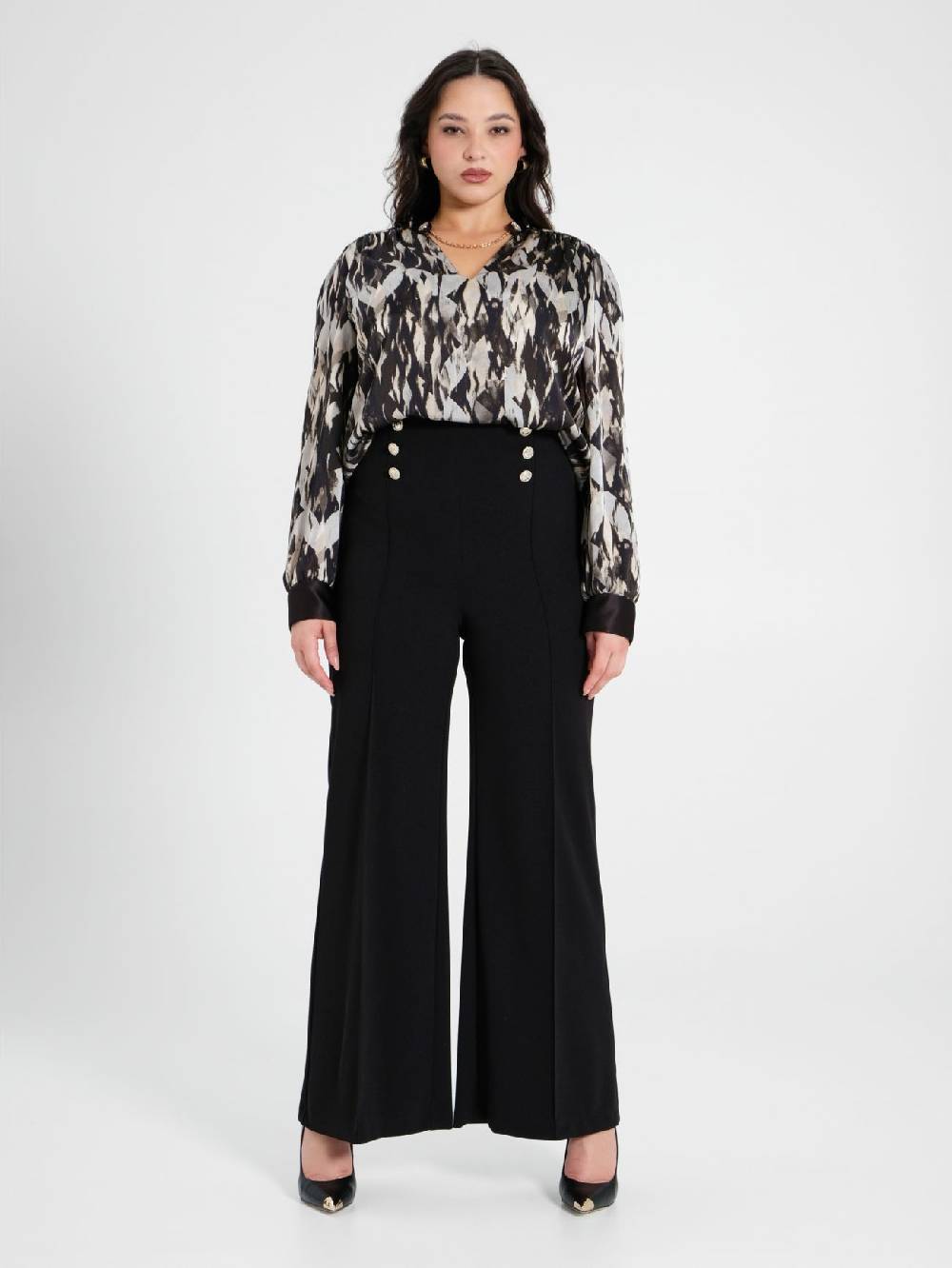 Rinascimento Pantaloni Curvy con Bottoni Dorati In Vendita