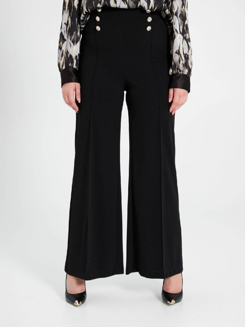 Rinascimento Pantaloni Curvy con Bottoni Dorati In Vendita