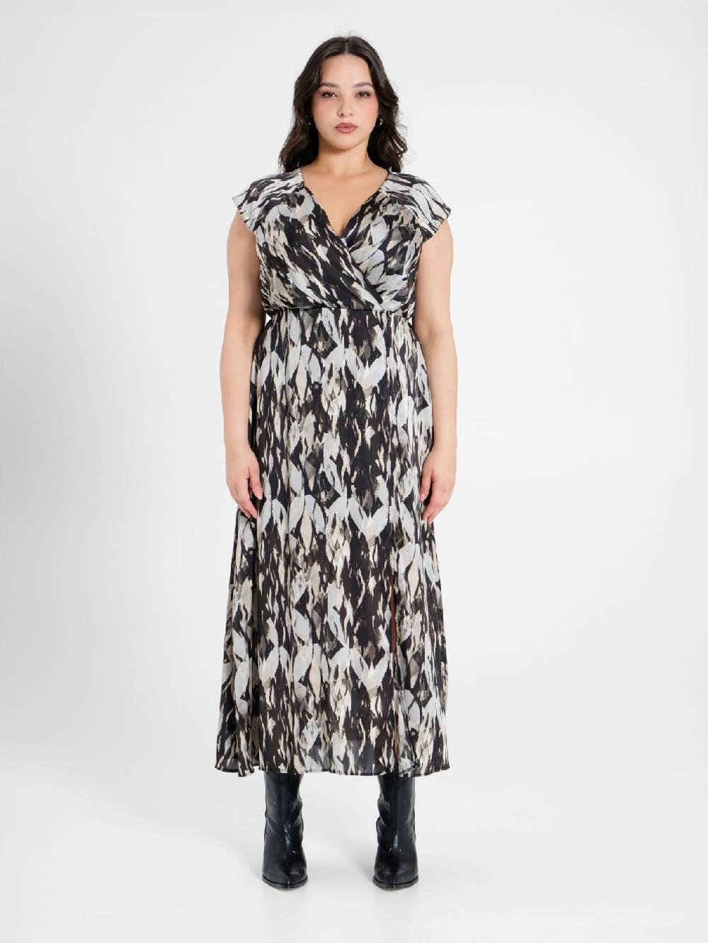 Rinascimento Abito Curvy stampa Black & White Saldi