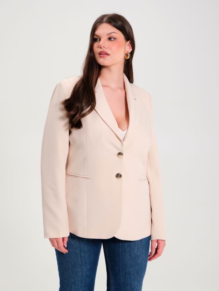 Rinascimento Giacca Curvy a Due Bottoni Beige Vendite Flash