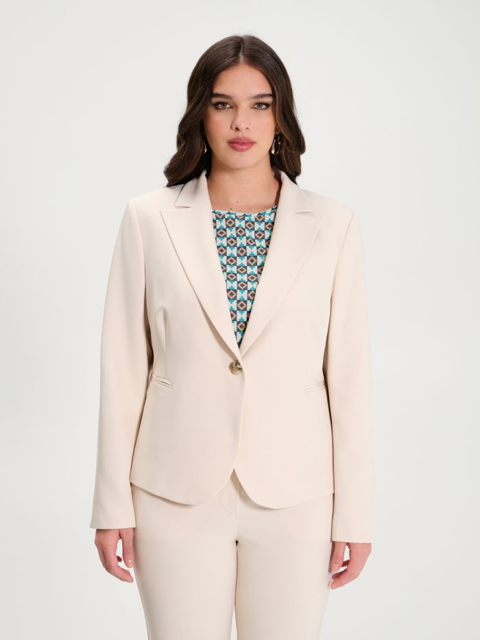 Rinascimento Giacca Curvy Monobottone Beige Negozio