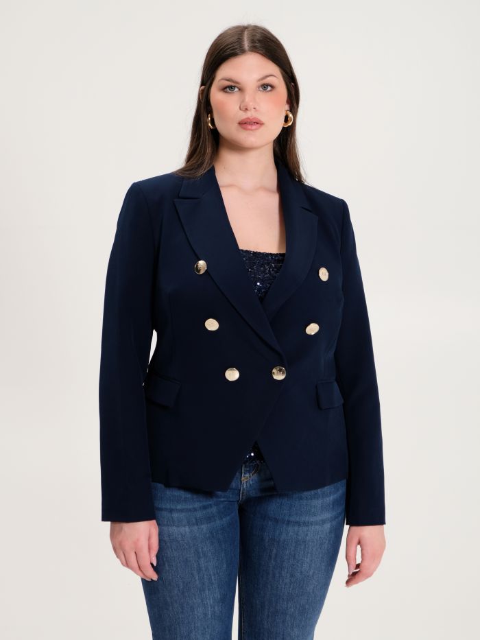 Rinascimento Giacca Curvy 6 Bottoni Blu In Saldo