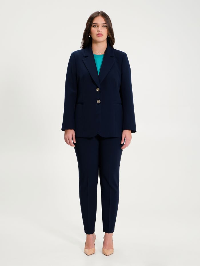 Rinascimento Giacca Curvy a Due Bottoni Blu Navy Moda