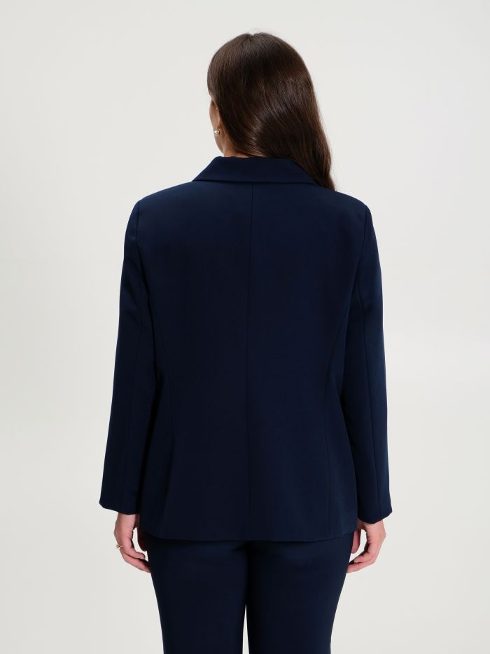Rinascimento Giacca Curvy a Due Bottoni Blu Navy Moda