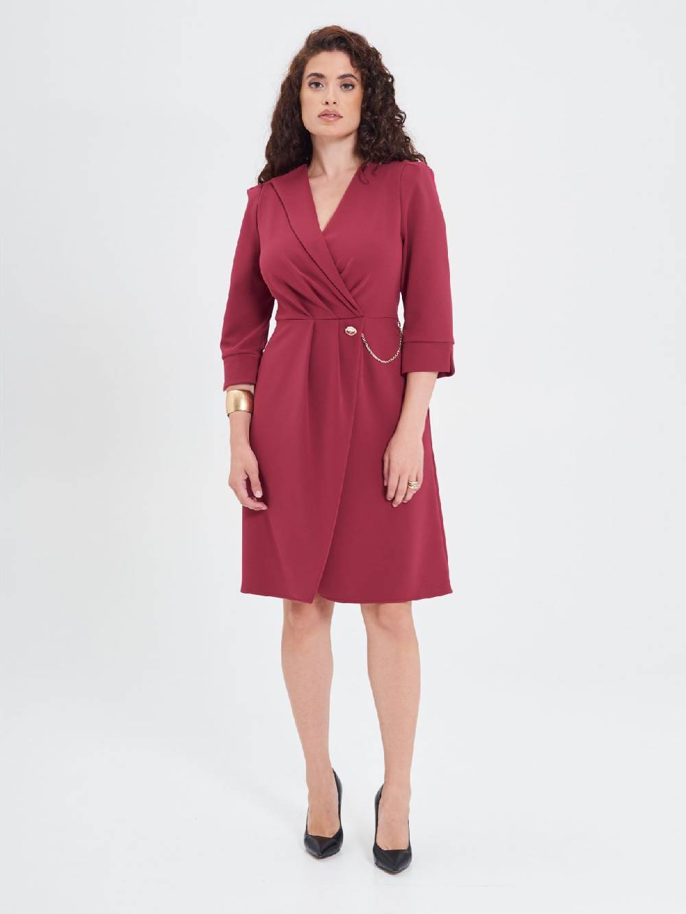 Rinascimento Abito Wrap Curvy Bordeaux Italia