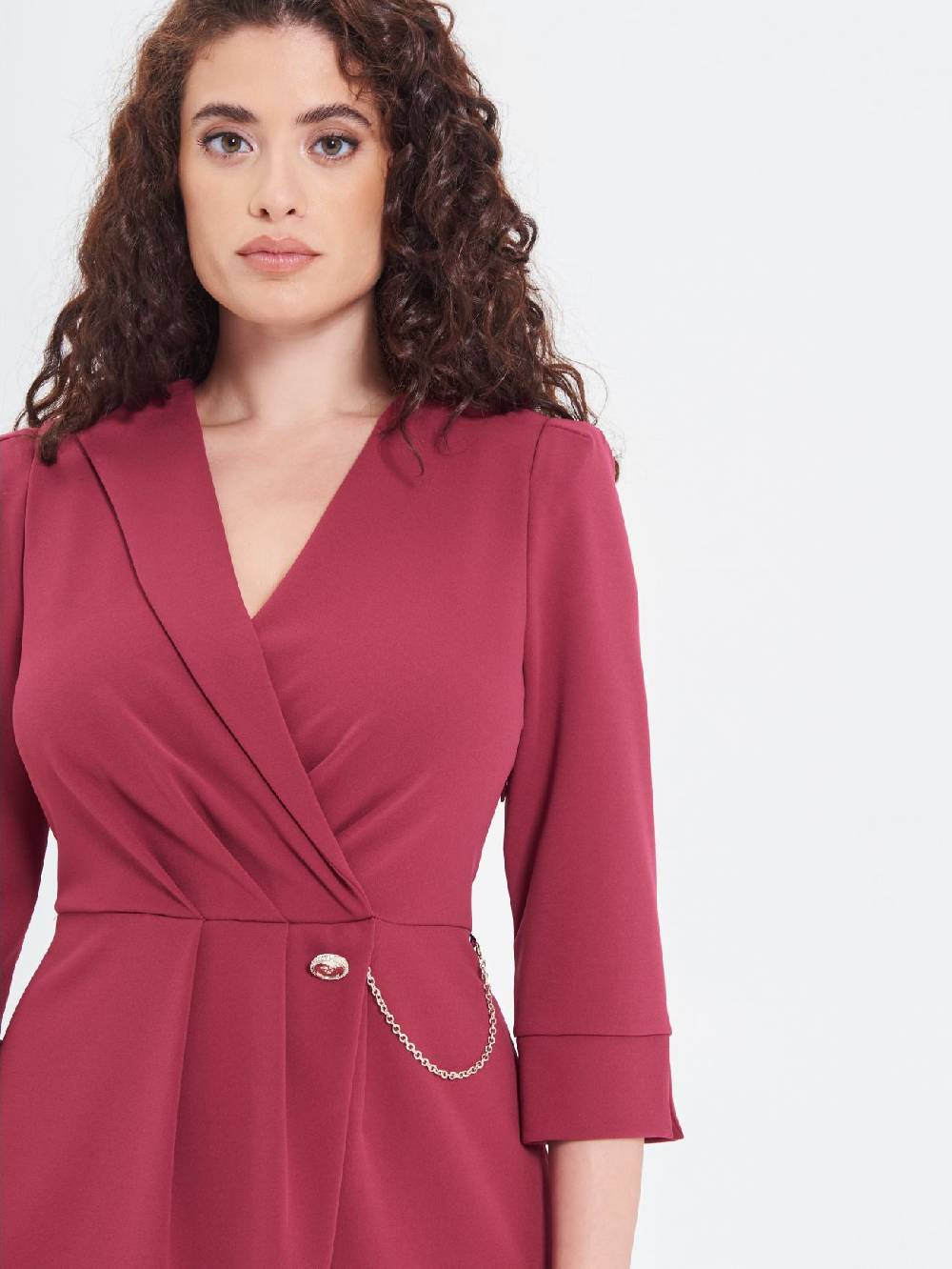 Rinascimento Abito Wrap Curvy Bordeaux Italia