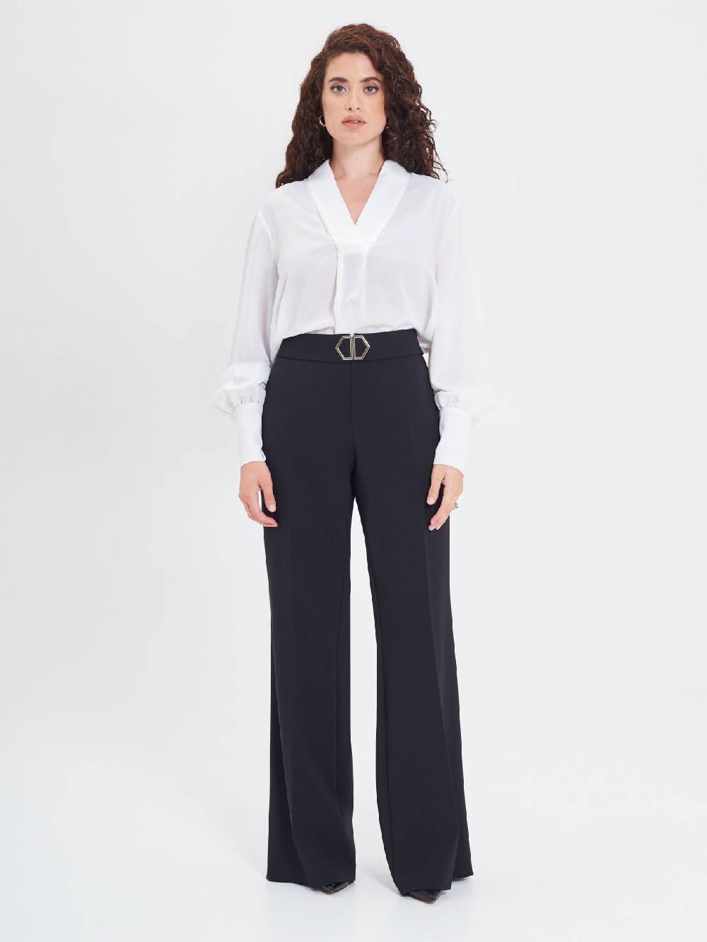 Rinascimento Pantaloni Curvy Fibbia Geometrica Vendita