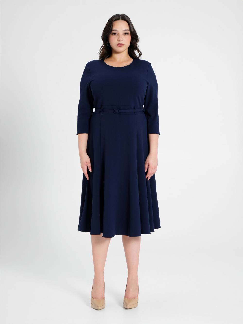 Rinascimento Abito Curvy Midi Blu Negozi Online