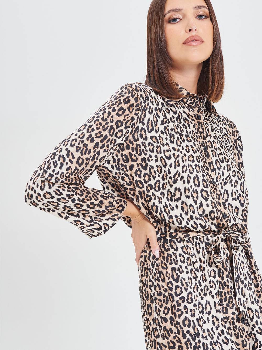 Rinascimento Chemisier in Viscosa Animalier In Vendita