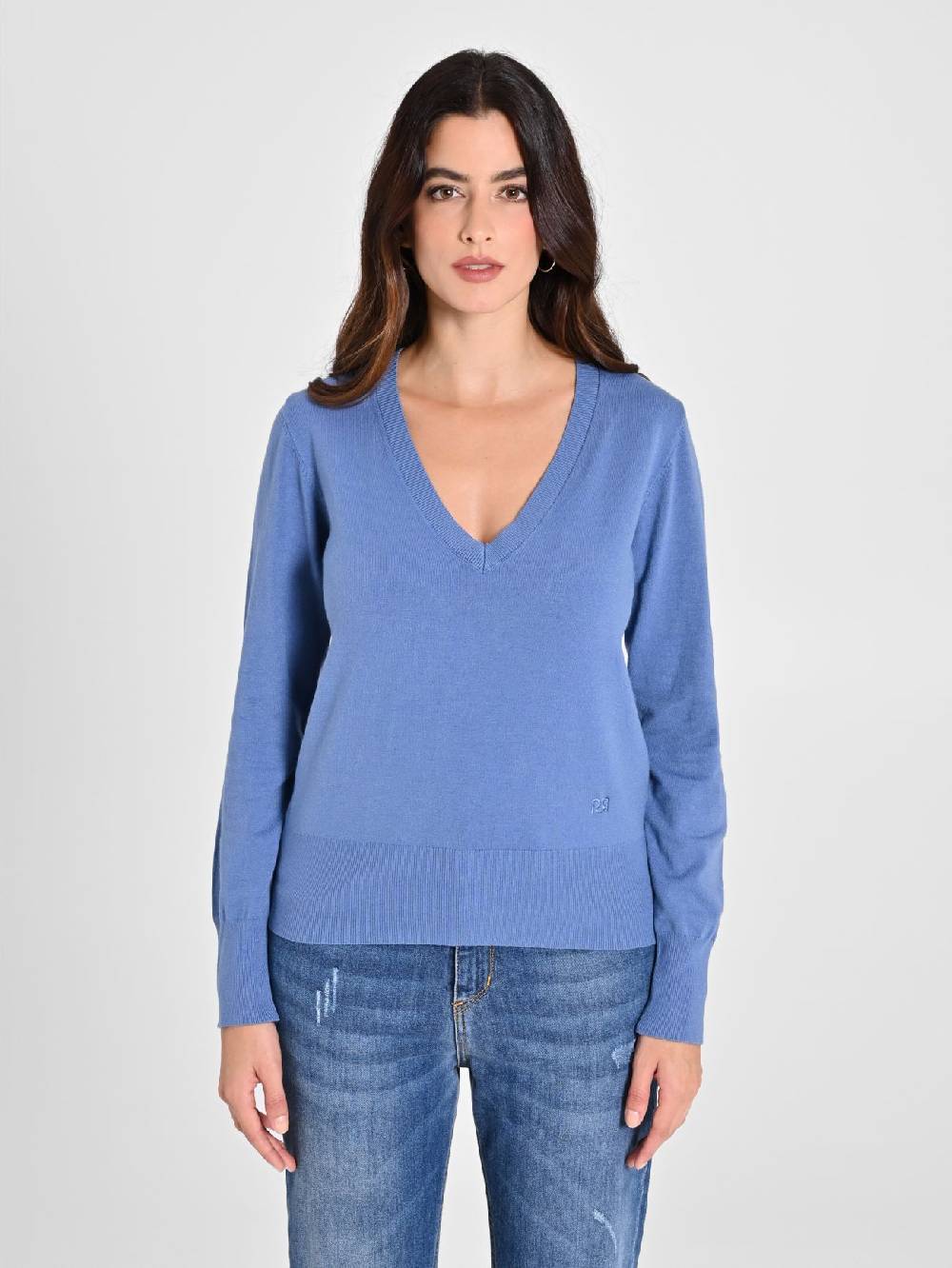 Rinascimento Maglia con Scollo a "V" Blu Avio Ecotec® Saldi
