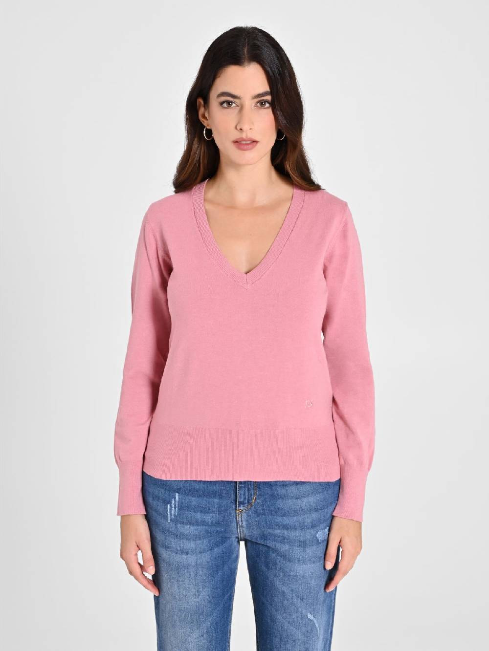 Rinascimento Maglia con Scollo a "V" Rosa Antico Ecotec® Offerte