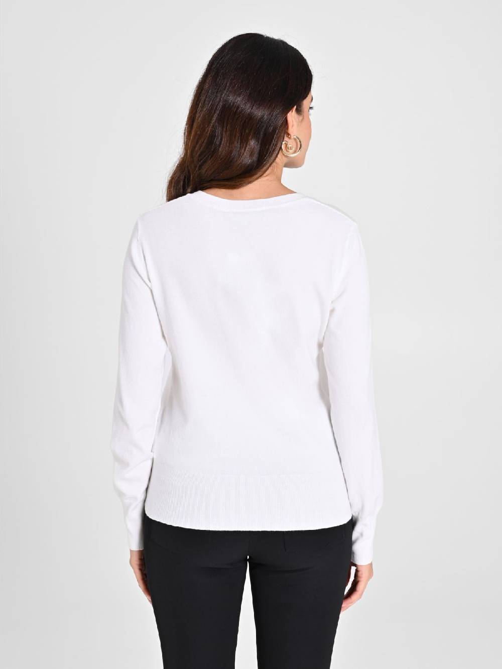 Rinascimento Maglia con Scollo a "V" Bianca Ecotec® Vendita Calda