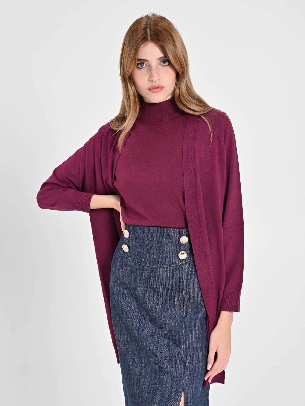 Rinascimento Cardigan Bordeaux in Maglia Vendite Flash