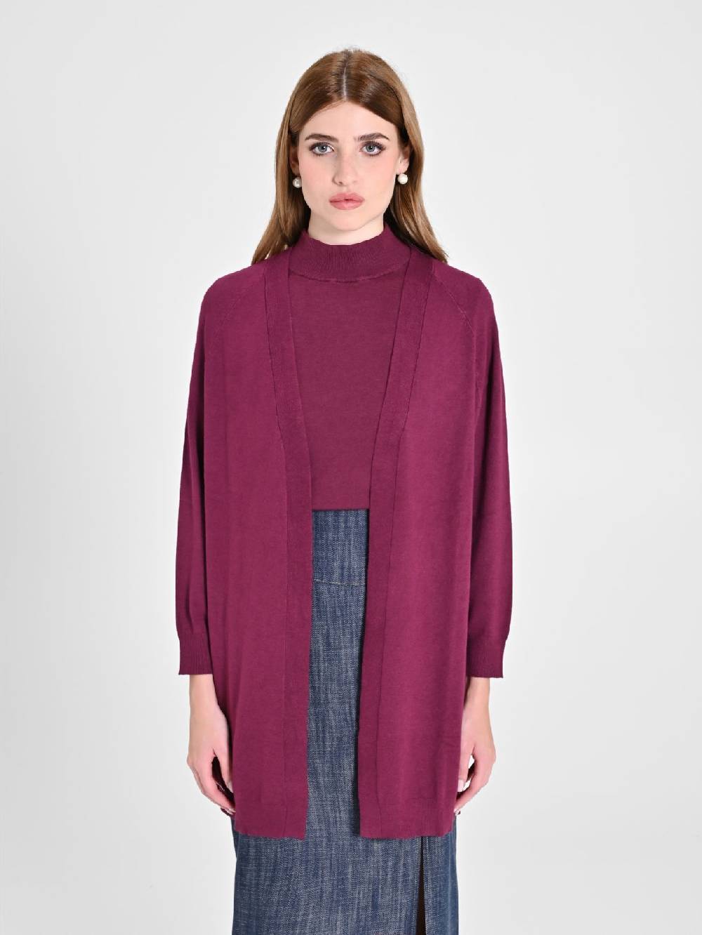 Rinascimento Cardigan Bordeaux in Maglia Vendite Flash