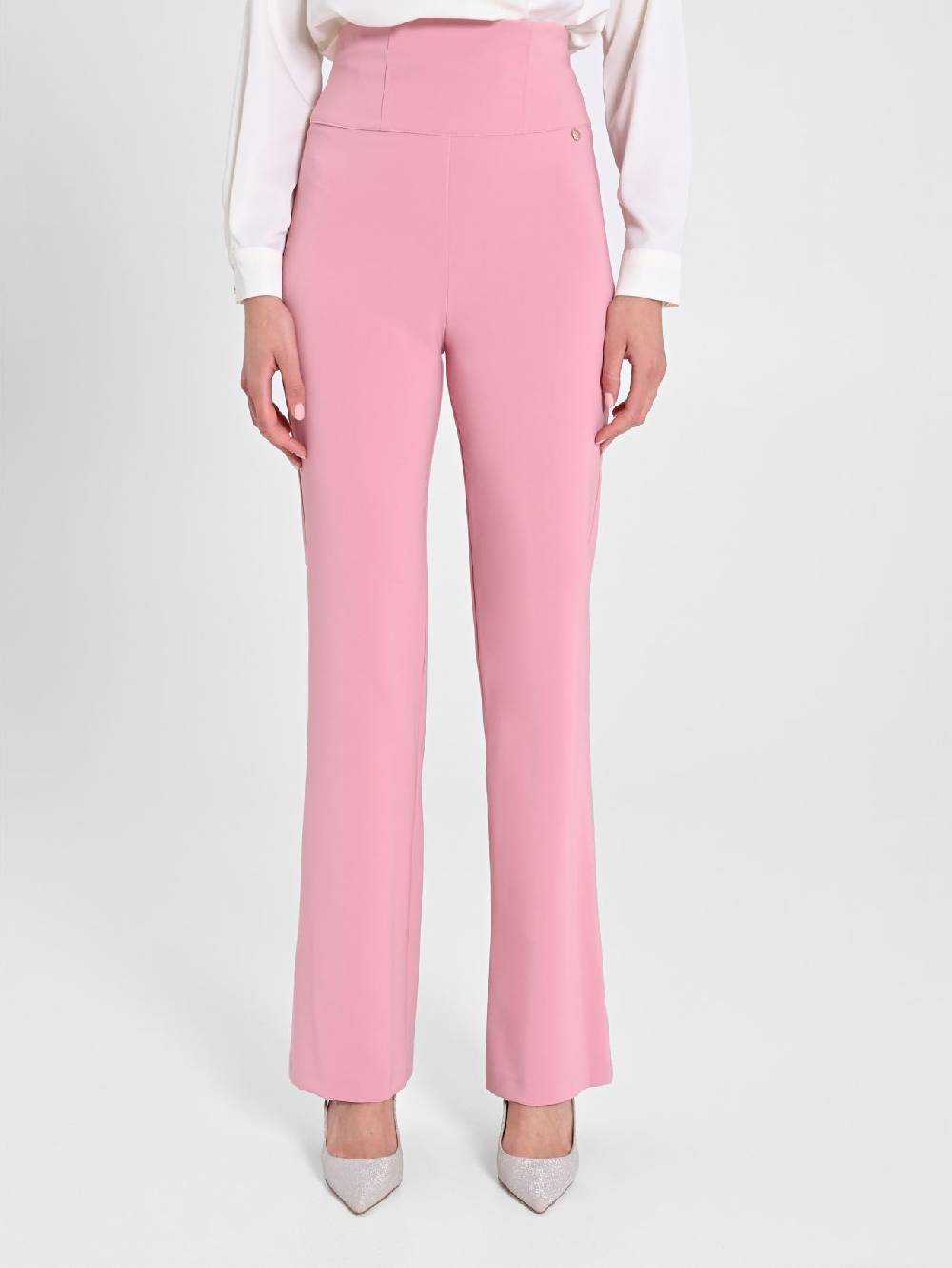 Rinascimento Pantaloni Flared Rosa Antico Sottocosto