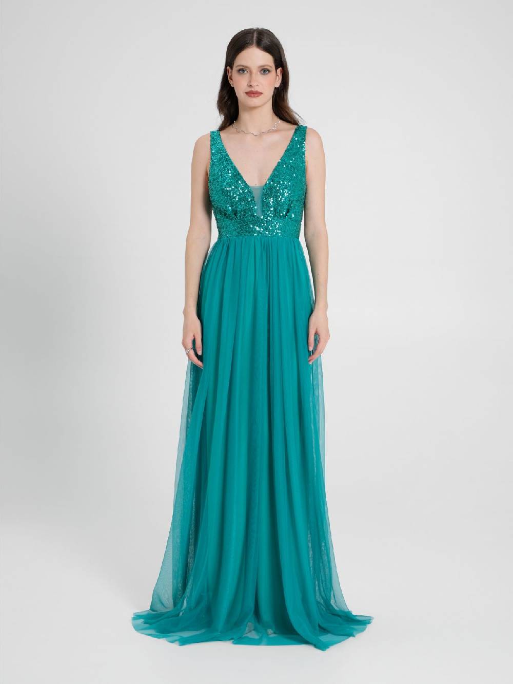 Rinascimento Abito Lungo Paillettes & Tulle Offerte