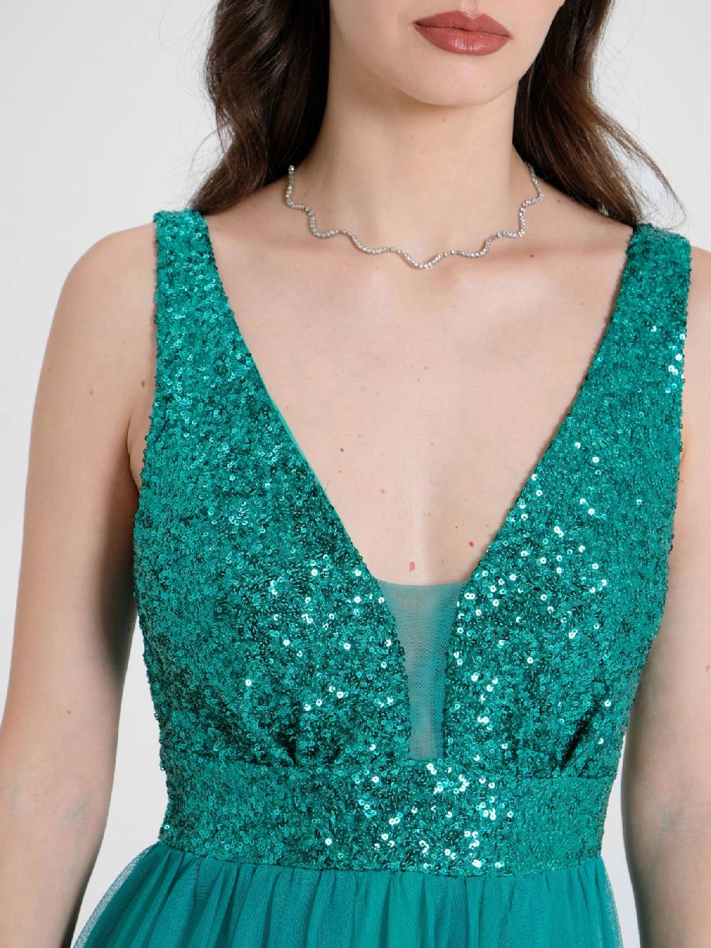 Rinascimento Abito Lungo Paillettes & Tulle Offerte